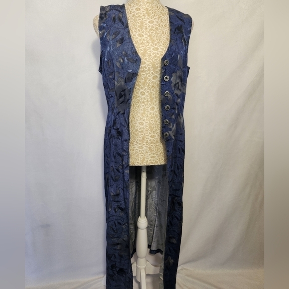 New York Extremes Women's Floral Print Sleeveless Button Down Maxie Duster SZ 6 - Picture 6 of 15